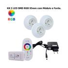 Luminária Piscina Kit 3 Leds Rgb + Módulo E Fonte Greatpool