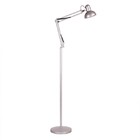 Luminária Piso Chão Articulável Retrô Vintage Leitura Prata 1