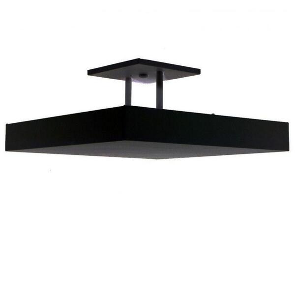 Luminária Plafon 30cm 4 Lâmpadas Preto Bivolt Rebatedor Luz