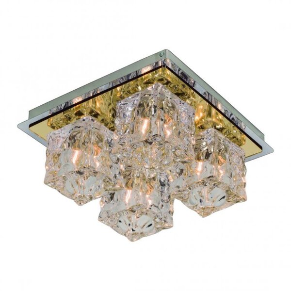 Luminária Plafon 4 Luzes 22,2x22,2cm Frost Gpft2204dopf Bronz