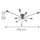 Luminária Plafon Aurora Dourado Fosco Moderno 100x18cm 9xe27