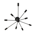 Luminária Plafon Aurora Preto Fosco Luxuoso 100x18 Cm 9xe27