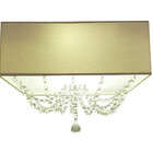 Luminária Plafon C/ Cristais 40x40x15 Quadrada Cor: Cáqui