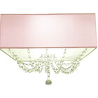 Luminária Plafon C/ Cristais 40x40x15 Quadrada Cor: Rosa