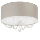 Luminária Plafon Com Cristais Cilindrica 40x15 Cinza