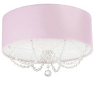 Luminária Plafon Com Cristais Cilindrica 40x15 Lilás