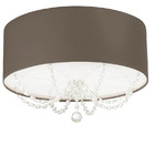 Luminária Plafon Com Cristais Cilindrica 50x15 Preto