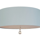 Luminária Plafon Com Cristal Cúpula Azul 50x15 3e27