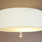 Luminária Plafon Com Cristal Cúpula Branco 50x15 3e27