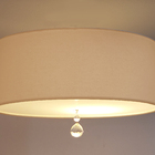 Luminária Plafon Com Cristal Cúpula Cáqui 50x15 3e27