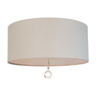 Luminária Plafon Com Cristal Cúpula Cinza 30x15 2e27 Bivolts