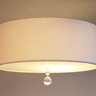 Luminária Plafon Com Cristal Cúpula Crú 40x15 2e27