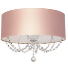 Luminaria Plafon Cristal 40x15 Rosa Metálico