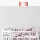 Luminaria Plafon Cristal 40x15 Rosa Metálico