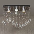 Luminária Plafon Cristal Legítimo Com Base Inox Espelhada