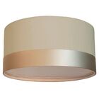 Luminária Plafon Cúpula Cáqui Com Detalhe Bronze 30x15