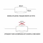 Luminária Plafon Cúpula Cáqui Com Detalhe Bronze 40x15