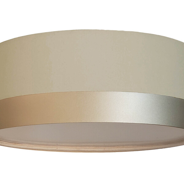 Luminária Plafon Cúpula Cáqui Com Detalhe Bronze 40x15