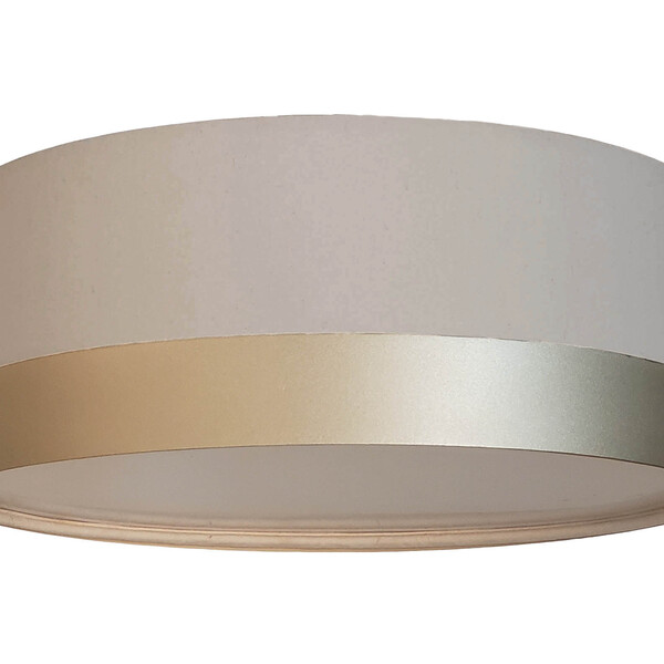 Luminária Plafon Cúpula Cinza Com Detalhe Bronze 50x15