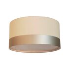 Luminária Plafon Cúpula Crú Com Detalhe Bronze 30x15