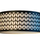 Luminária Plafon Cúpula Recorte  Preto  30x15 2e27 Bivolt