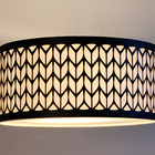 Luminária Plafon Cúpula Recorte  Preto  30x15 2e27 Bivolt