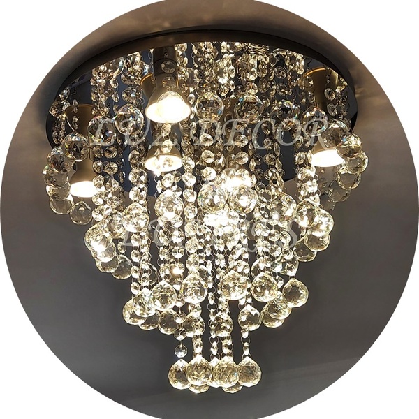 Luminária Plafon De Cristal De 30mm Para Sala De Estar Com 40