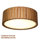 Luminária Plafon De Madeira Amêndola Rústica 40cm Modelo Saruê