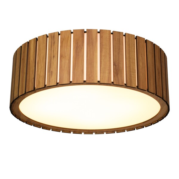 Luminária Plafon De Madeira Amêndola Rústica 60cm Modelo Saruê