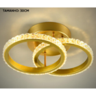 Luminária Plafon De Teto Led Sobrepor Moderno 2 Arcos Anéis A