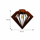 Luminária Plafon Em Madeira -diamond -marrom
