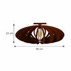 Luminária Plafon Em Madeira - Atom - Marrom