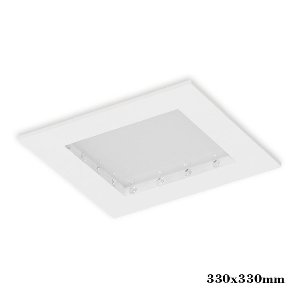 Luminária Plafon Embutir Redondo Madeira Acrílico 3xe27 Branc