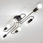 Luminária Plafon Enzo Bronze Preto Fosco 113x14x18 Cm 6xe27