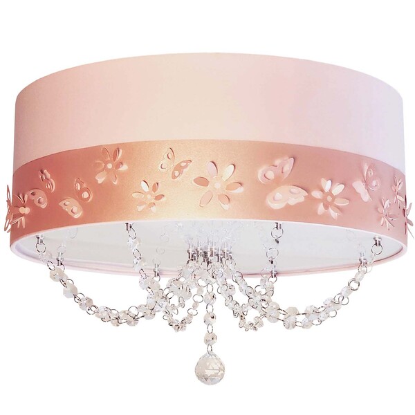 Luminária Plafon Faixa Flores E Borboletas 40cm