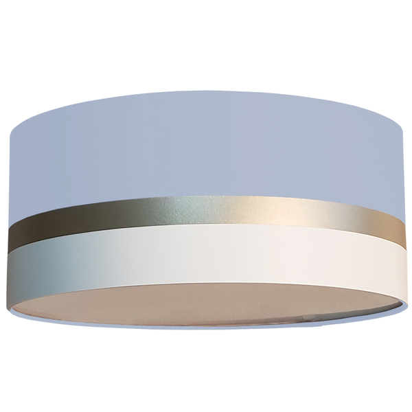 Luminária Plafon Faixas Bronze Cúpula 40x15  Azul