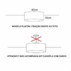 Luminária Plafon Faixas Bronze Cúpula 40x15  Cinza