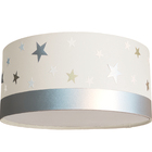 Luminária Plafon Infantil Estrelas 30x15 2e27 Bivolts  Branco