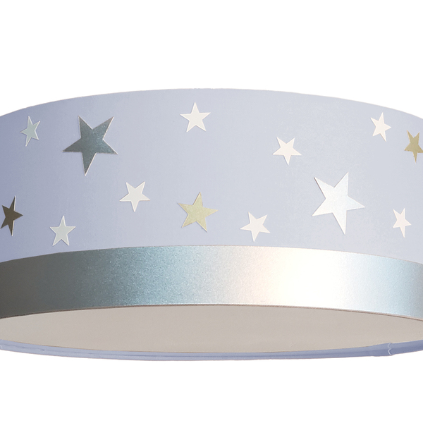 Luminária Plafon Infantil Estrelas Cúpula 50x15 2e27  Azul Be