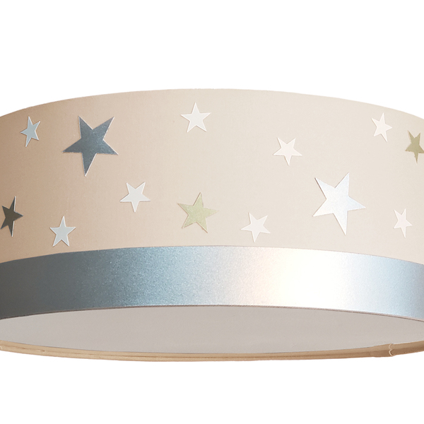 Luminária Plafon Infantil Estrelas Cúpula 50x15 2e27  Crú
