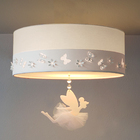 Luminária Plafon Infantil Fadas Cúpula Branco 40x15 2e27