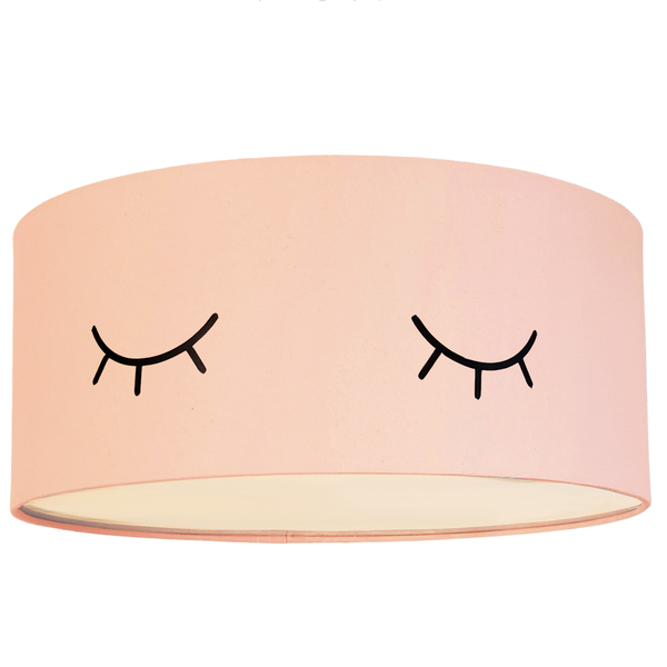 Luminária Plafon Infantil Olhinho 30x15 2e27 Bivolts  Rosa Be