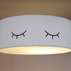 Luminária Plafon Infantil Olhinho Cúpula 40x15 2e27  Azul Bebê