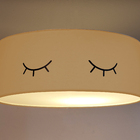 Luminária Plafon Infantil Olhinho Cúpula 40x15 2e27  Cáqui