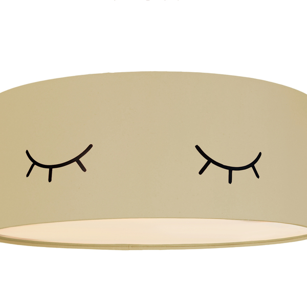 Luminária Plafon Infantil Olhinho Cúpula 40x15 2e27  Cáqui