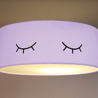 Luminária Plafon Infantil Olhinho Cúpula 50x15 2e27  Lilás