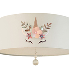 Luminária Plafon Infantil Unicórnio Cúpula Branco 50x15 3e27