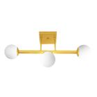 Luminária Plafon Jabuti Dourada Com Globos Para 3 Lâmpadas Ha