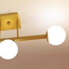 Luminária Plafon Jabuti Dourada Com Globos Para 3 Lâmpadas Ha