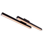 Luminária Plafon Linear Duplo Led 36w 80cm Bivolt Preto - Luz